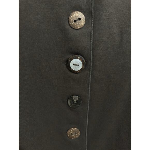 NWT Neon Buddha XL Button Up Shirt Jacket Brown Artsy Lagenlook Stretch Cotton - Picture 9 of 9